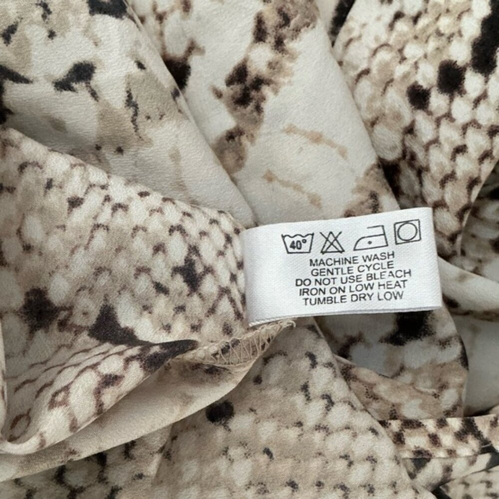 Violet & Claire Animal Print Blouse Top Long Sleeve Brown Cream Size Small - Picture 8 of 15